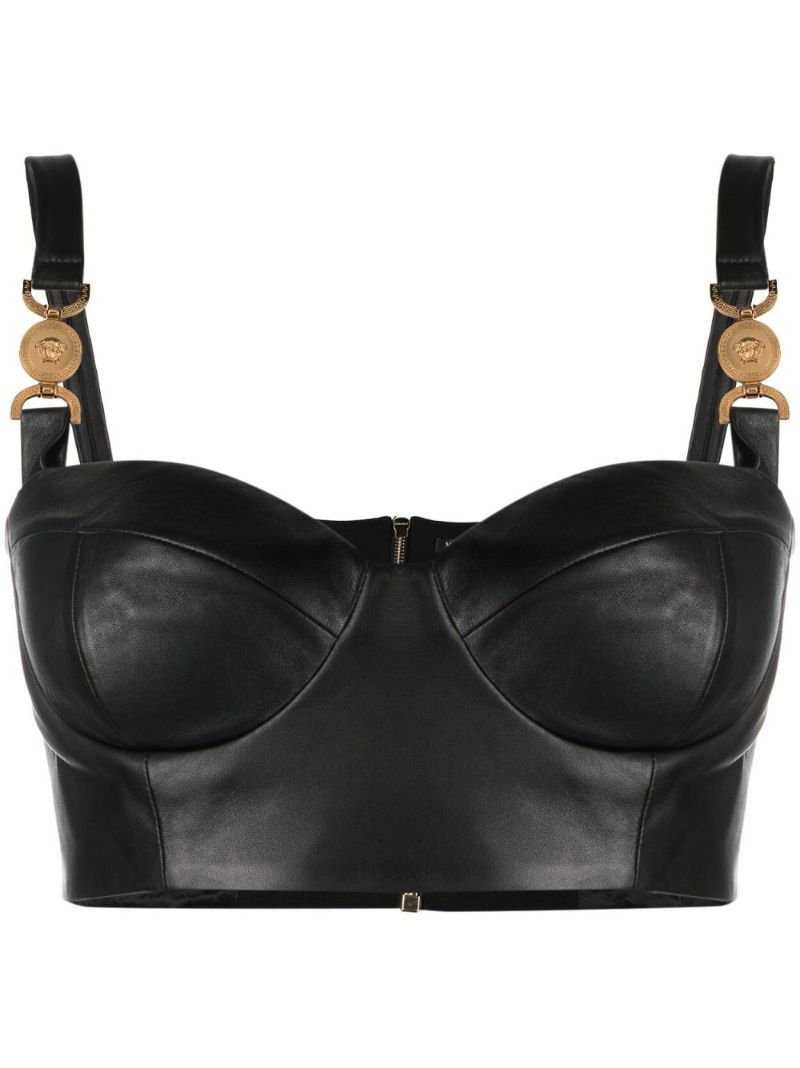 Black Medusa Leather Bustier