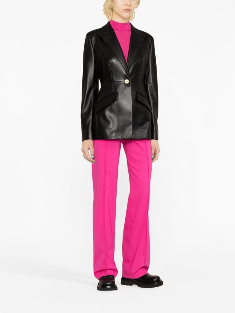 Black Medusa Leather Blazer