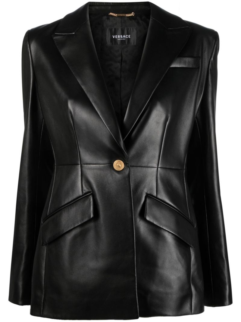 Black Medusa Leather Blazer