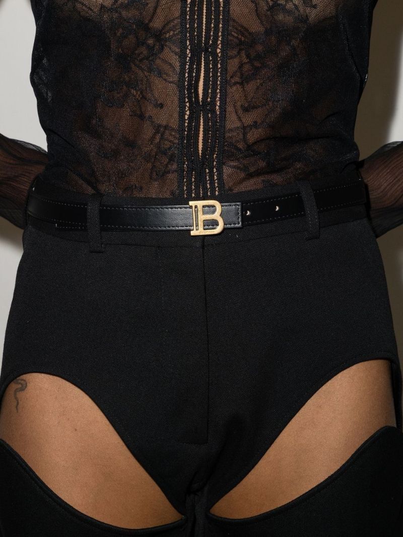 Black Monogram Leather Belt