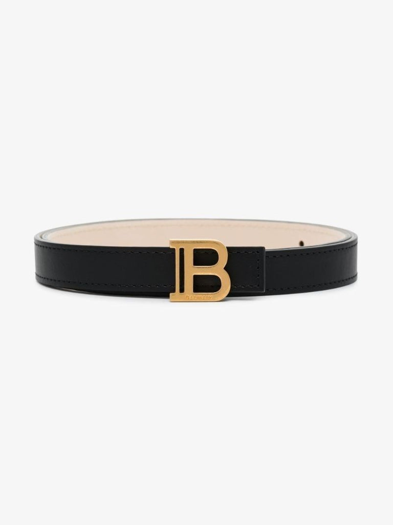 Black Monogram Leather Belt
