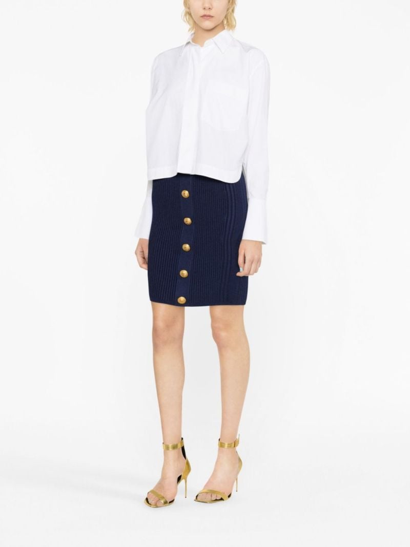 Blue Button Detail Skirt