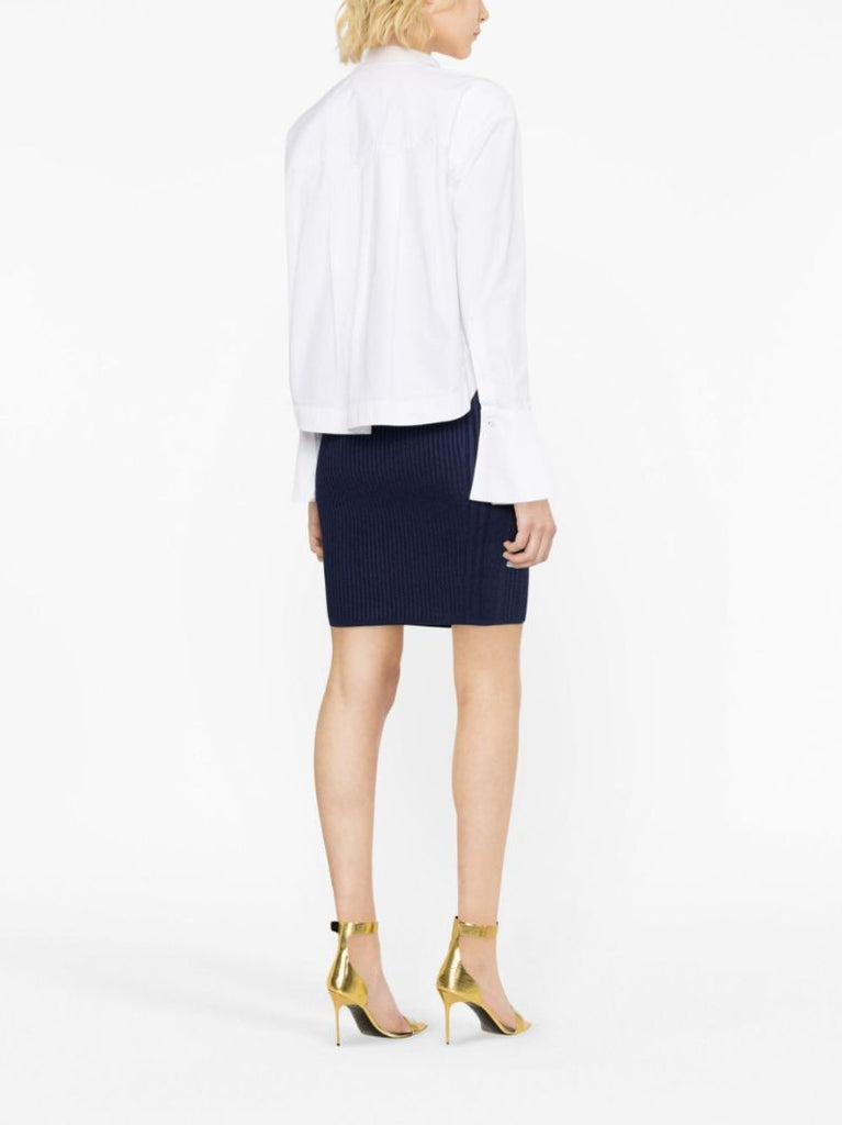 Blue Button Detail Skirt