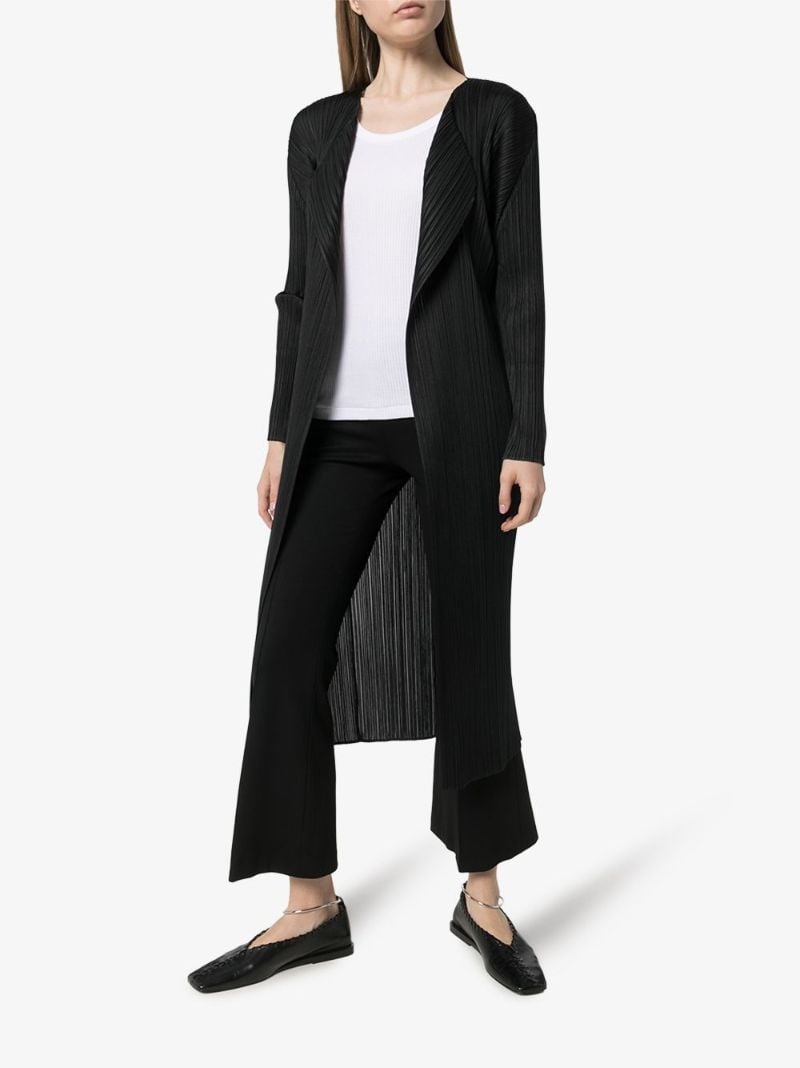 Black Waterfall Collar PlissÃ_x0083_Â© Coat