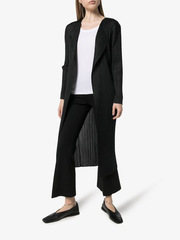 Black Waterfall Collar PlissÃ_x0083_Â© Coat