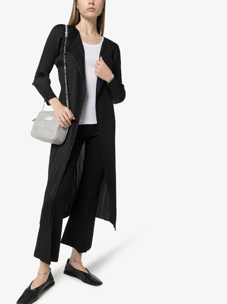Black Waterfall Collar PlissÃ_x0083_Â© Coat