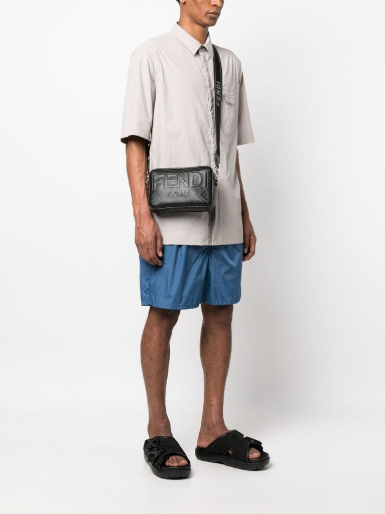 Black Fendi Shadow Leather Camera Bag