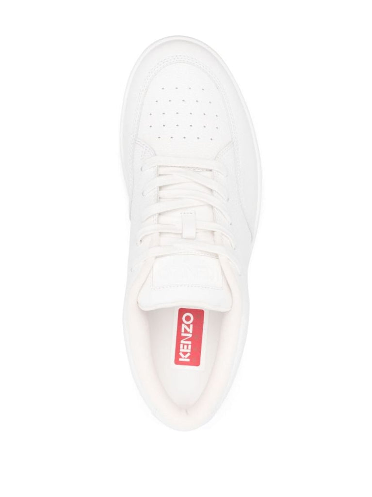 White Kenzo-dome Low-top Leather Sneakers