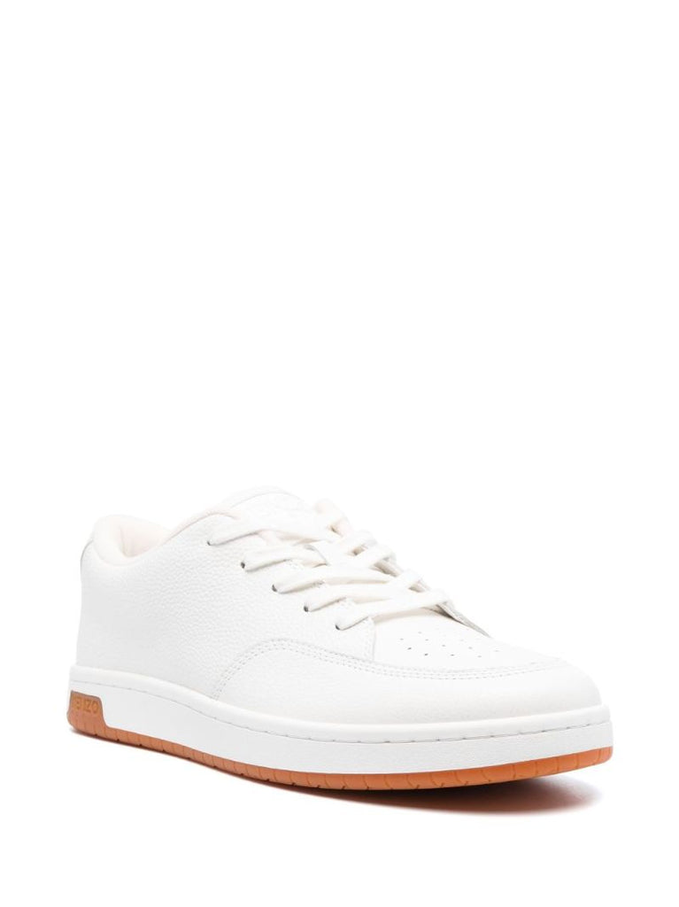White Kenzo-dome Low-top Leather Sneakers