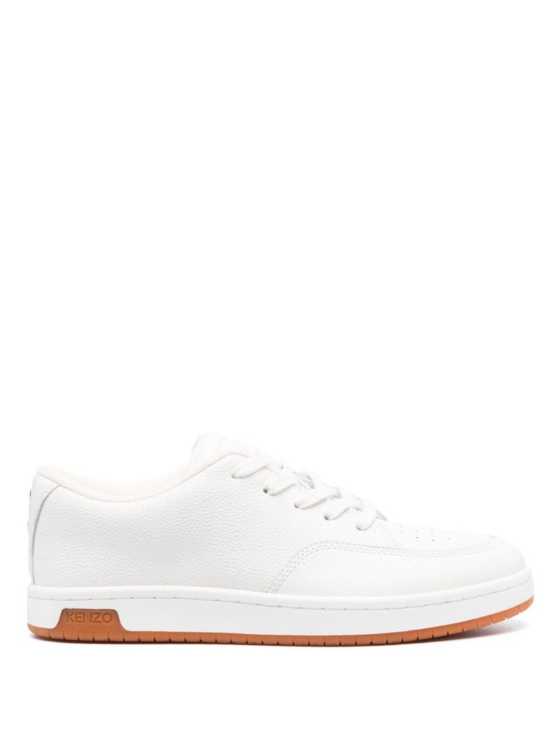 White Kenzo-dome Low-top Leather Sneakers