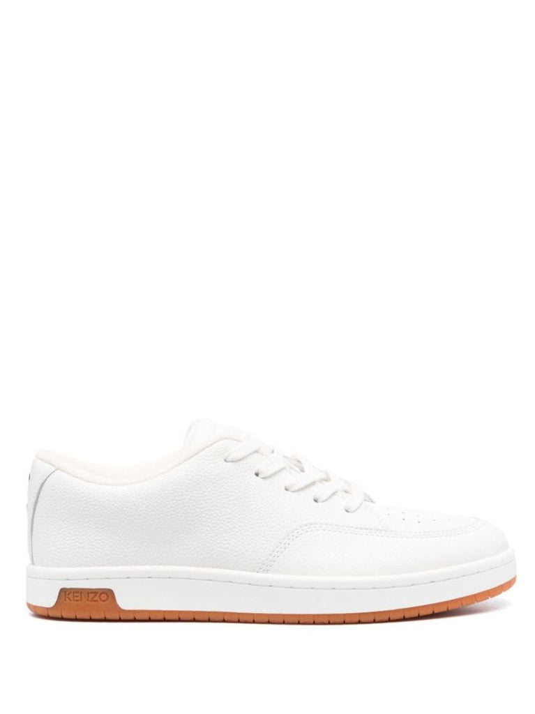 White Kenzo-dome Low-top Leather Sneakers
