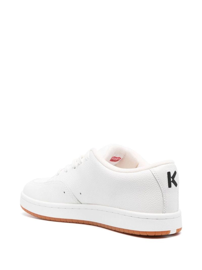 White Kenzo-dome Low-top Leather Sneakers