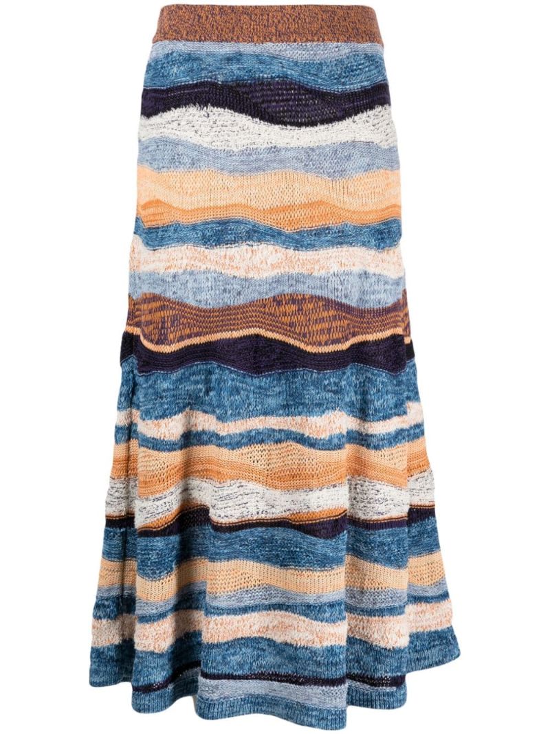 Blue Hattie Striped Knit Skirt