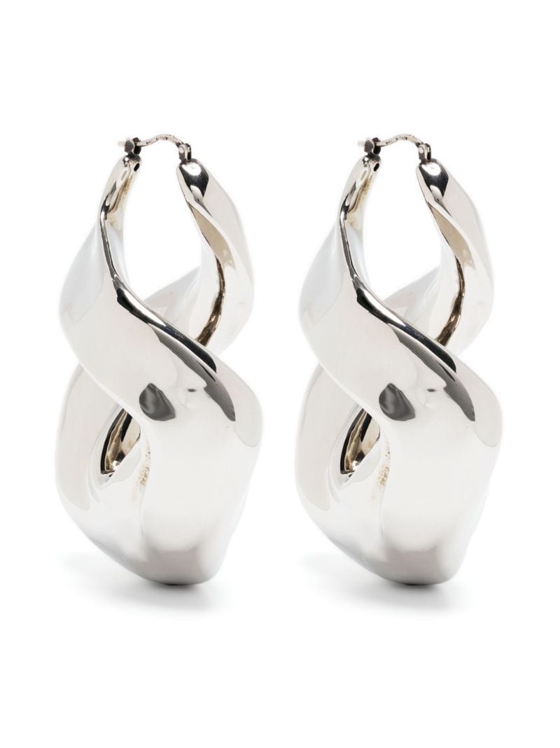 Silver-tone Twisted Hoop Earrings