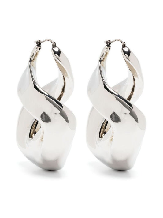 Silver-tone Twisted Hoop Earrings