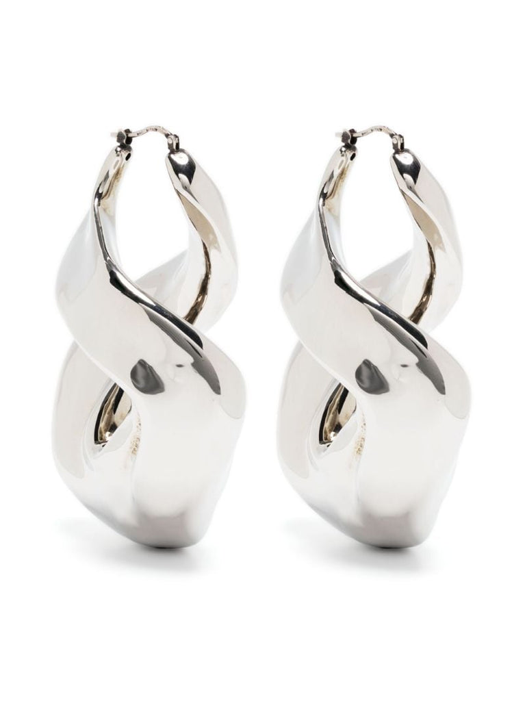 Silver-tone Twisted Hoop Earrings