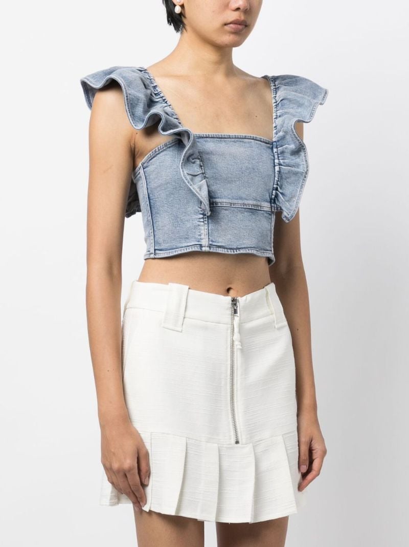 Blue Denim Crop Top