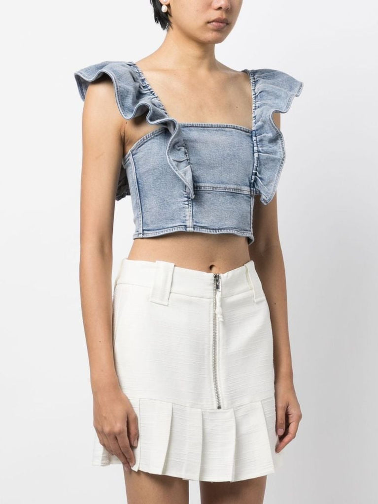 Blue Denim Crop Top