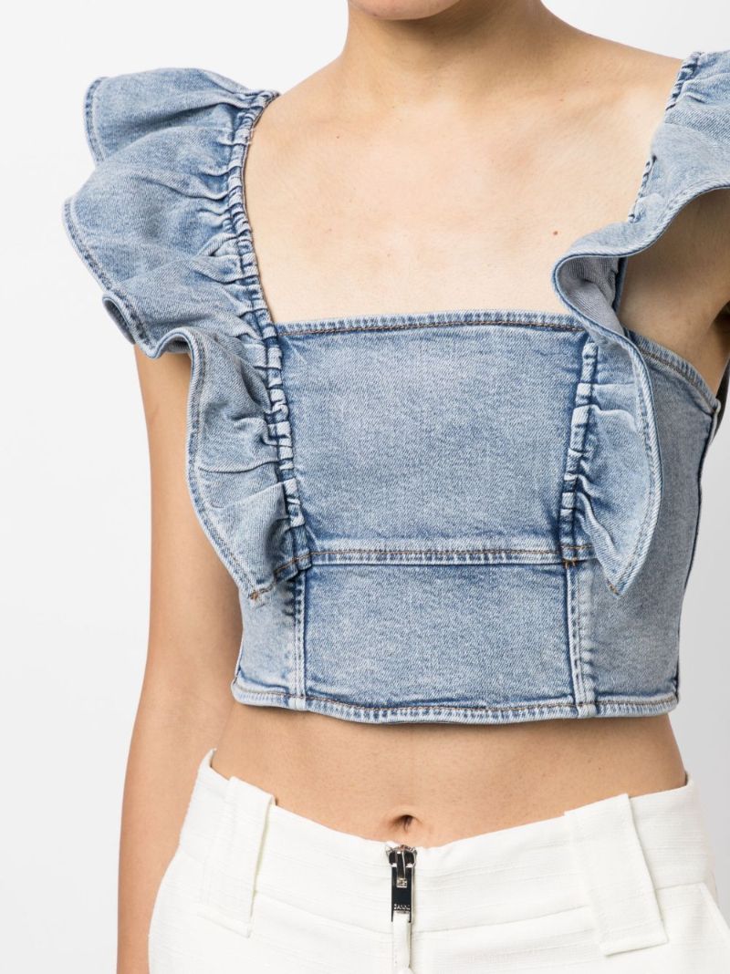 Blue Denim Crop Top
