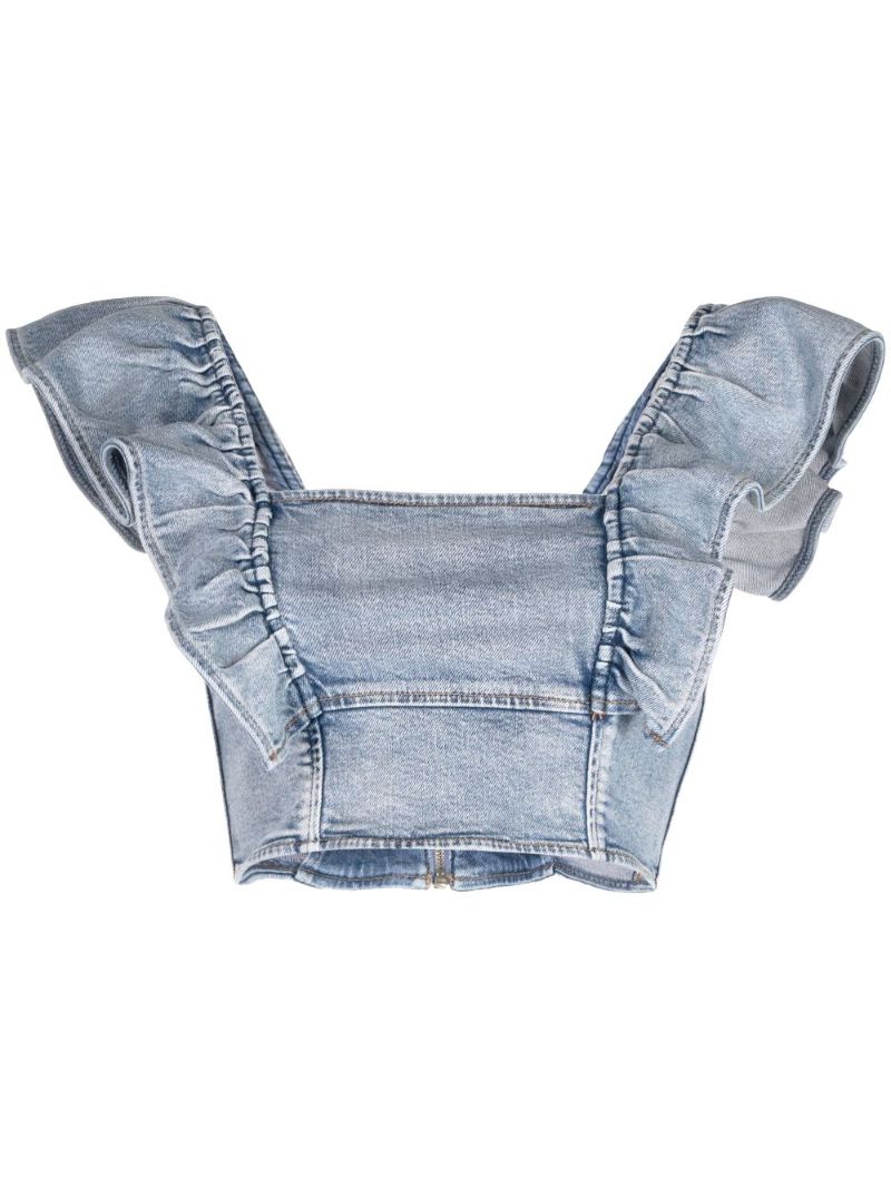 Blue Denim Crop Top