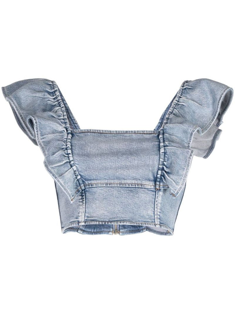 Blue Denim Crop Top