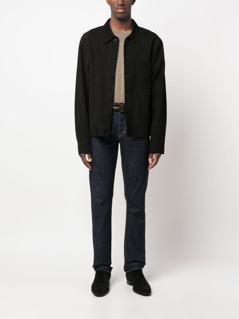 Brown Crew-neck Lyocell T-shirt