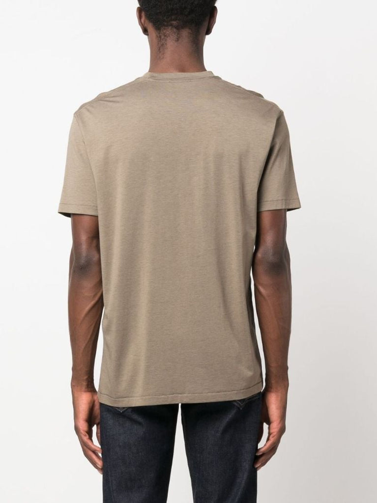 Brown Crew-neck Lyocell T-shirt