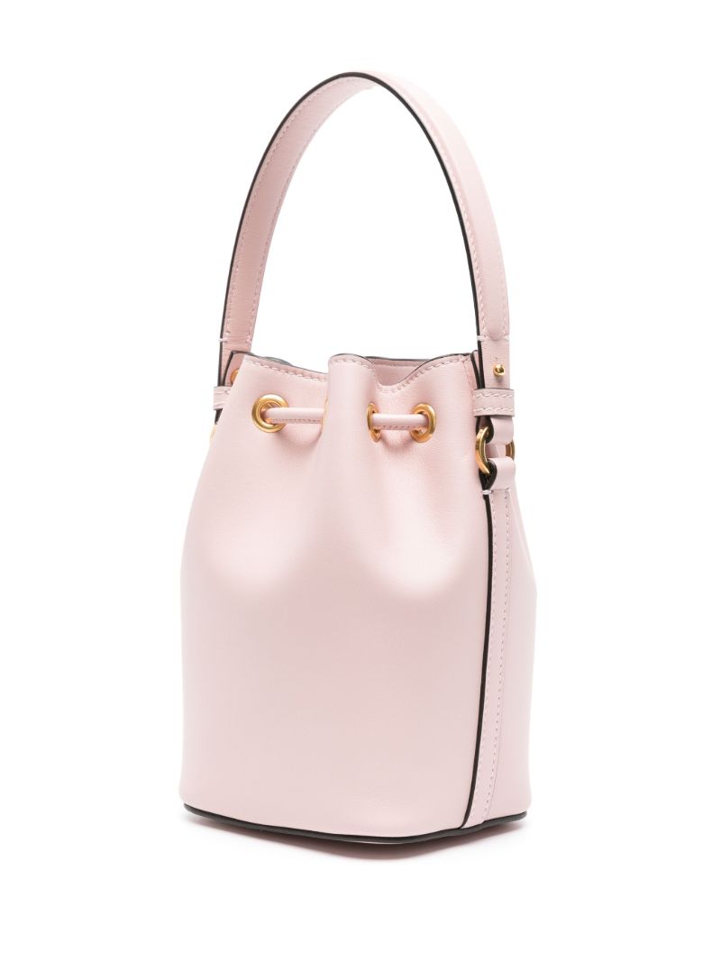 Pink Vlogo Mini Leather Bucket Bag