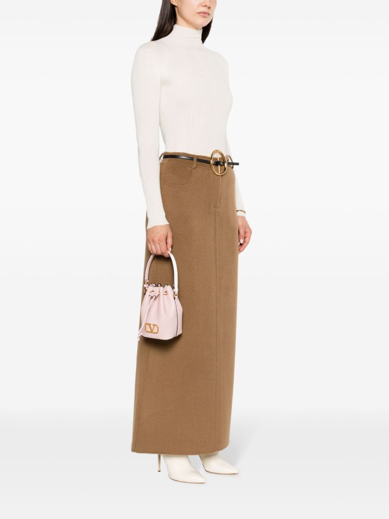 Pink Vlogo Mini Leather Bucket Bag