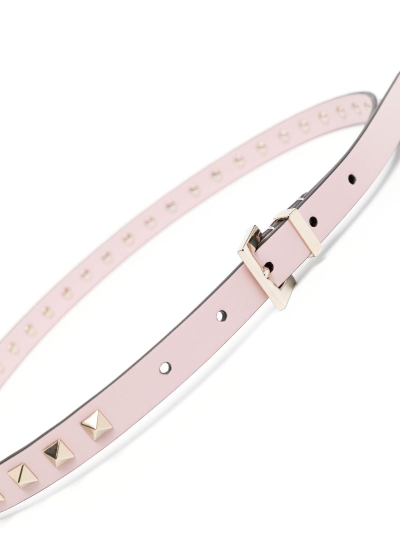 Pink Rockstud Leather Belt
