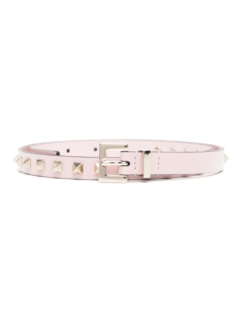 Pink Rockstud Leather Belt