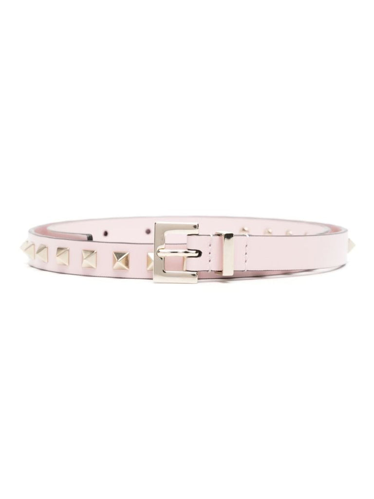 Pink Rockstud Leather Belt