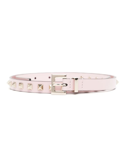 Pink Rockstud Leather Belt