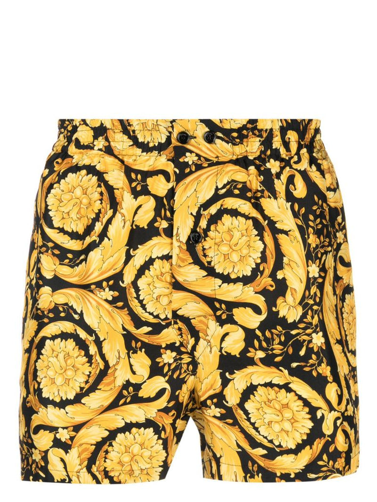 Gold-tone Barocco-print Silk Boxers
