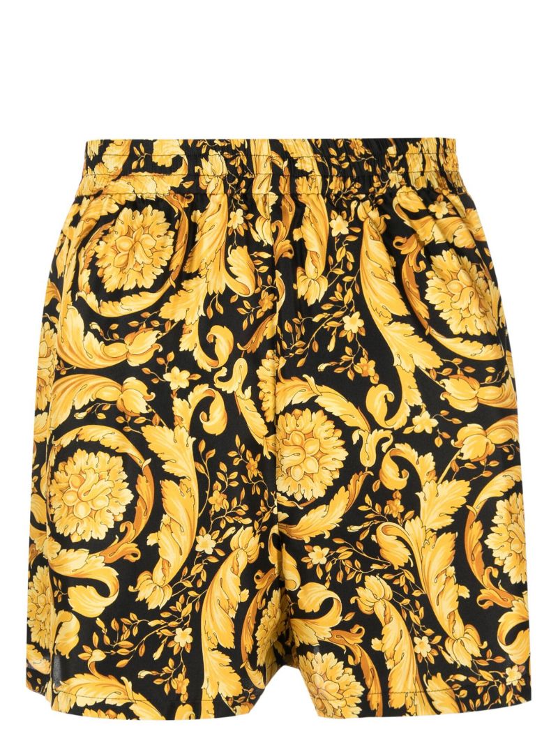 Gold-tone Barocco-print Silk Boxers