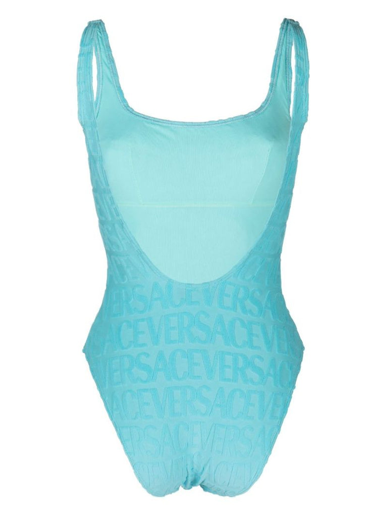 X Dua Lipa Blue Allover Jacquard Swimsuit