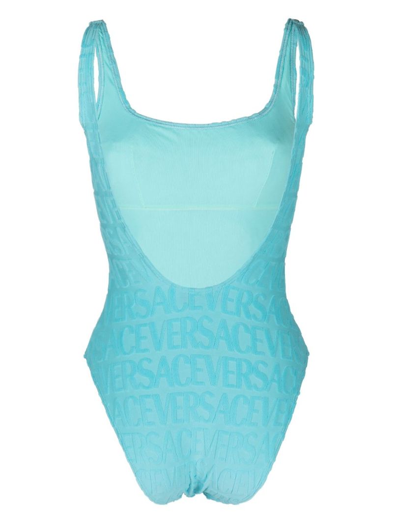 X Dua Lipa Blue Allover Jacquard Swimsuit