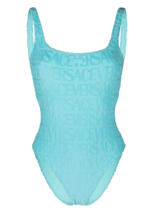 X Dua Lipa Blue Allover Jacquard Swimsuit