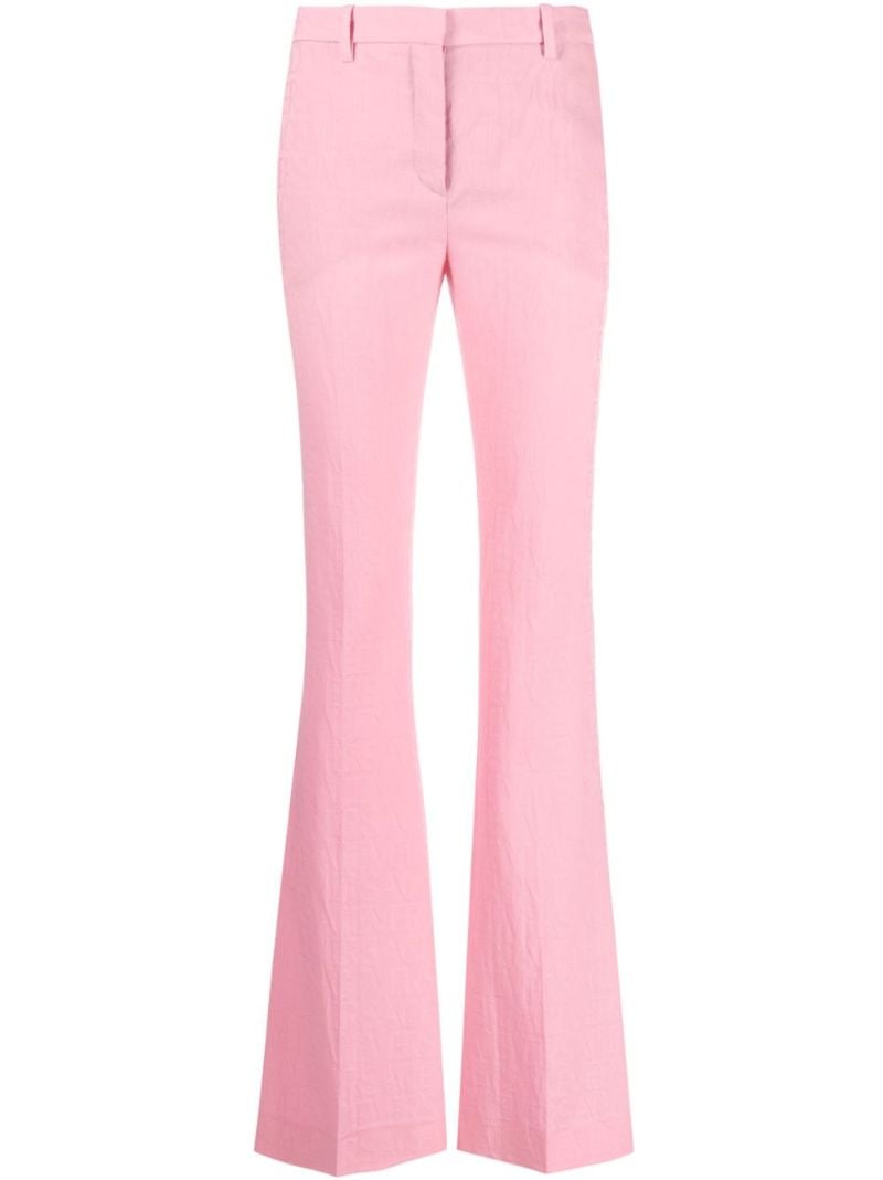 Pink Allover Flared Trousers