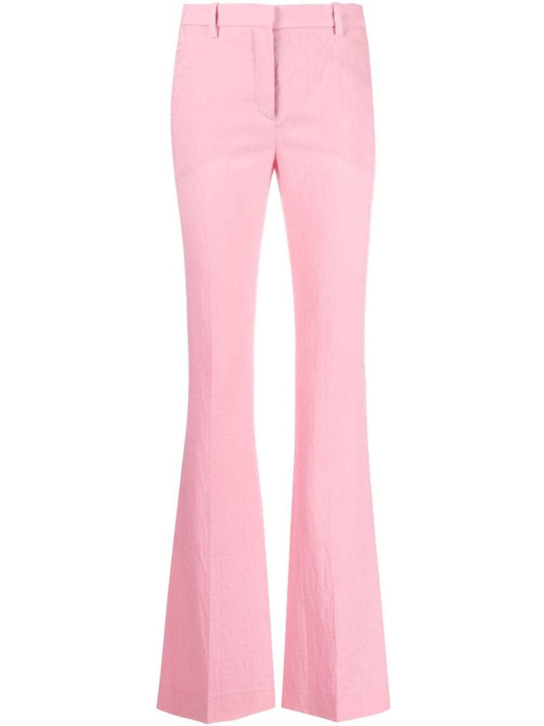 Pink Allover Flared Trousers