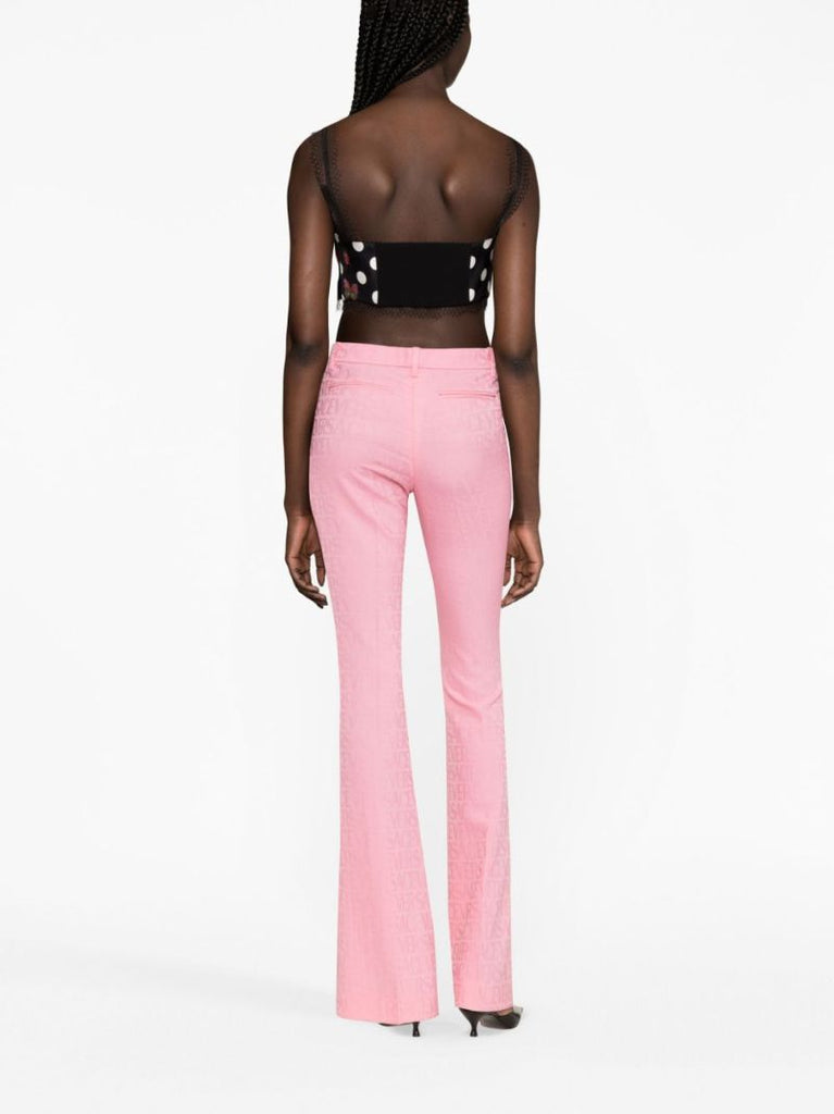 Pink Allover Flared Trousers