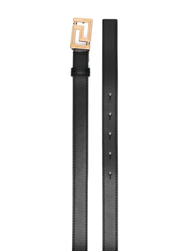 Black Greca Goddess Leather Belt