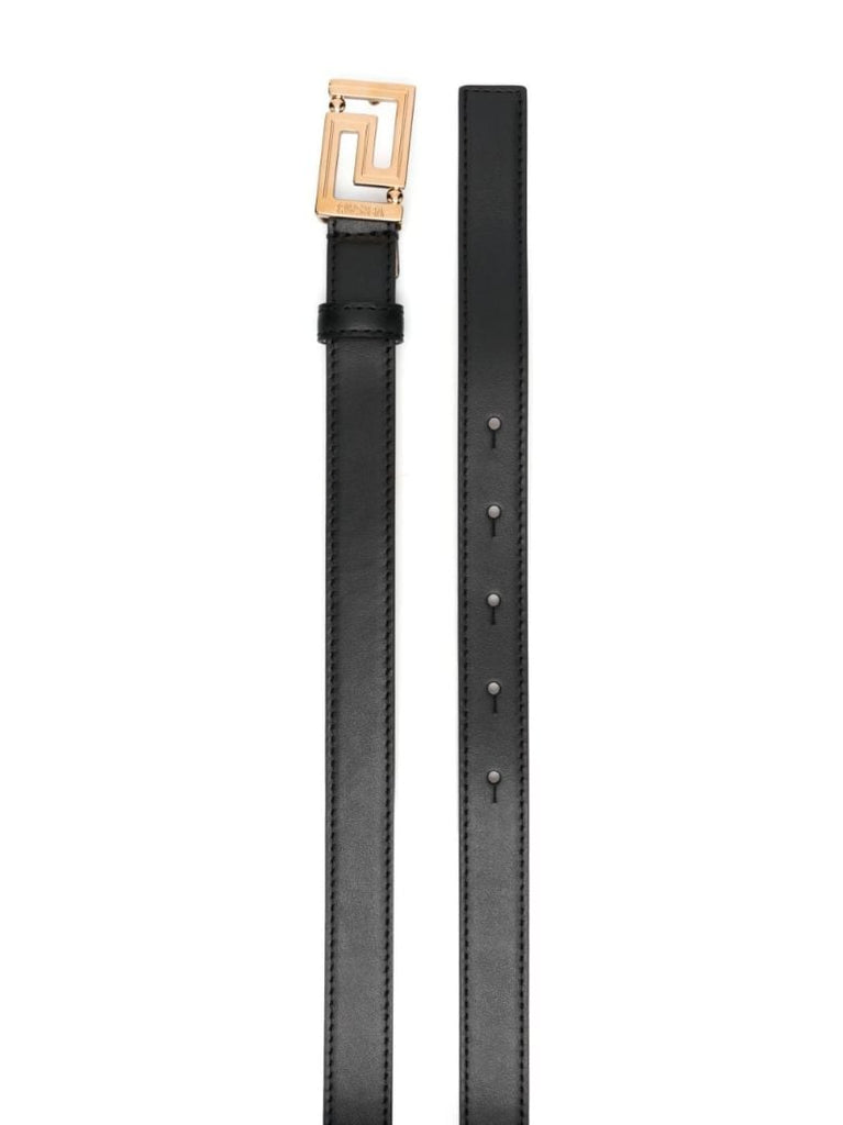 Black Greca Goddess Leather Belt