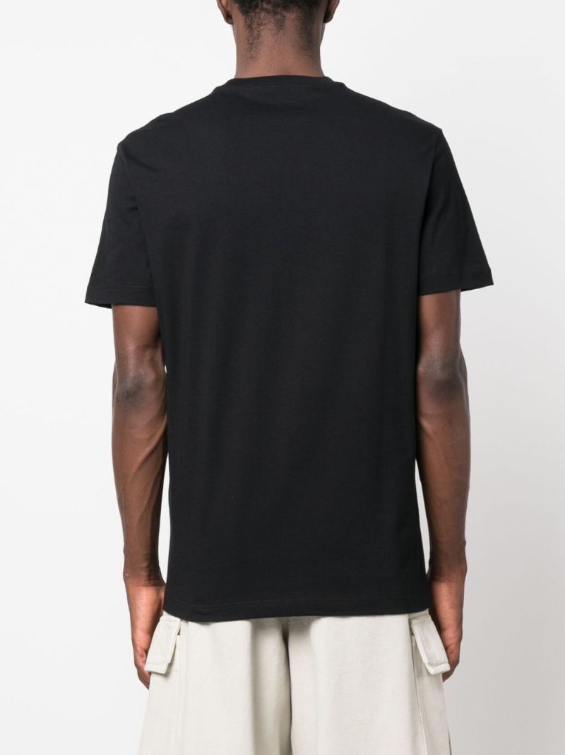 Black Medusa Embroidered Cotton T-shirt