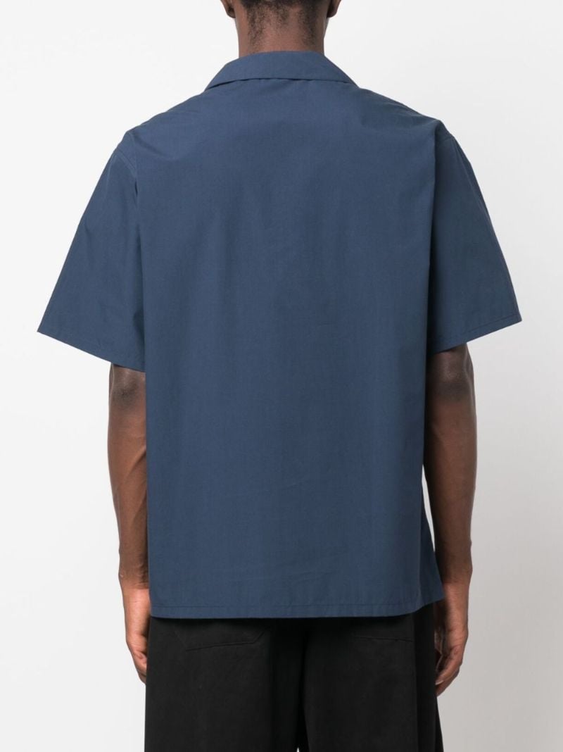 Blue Target-print Cotton Shirt