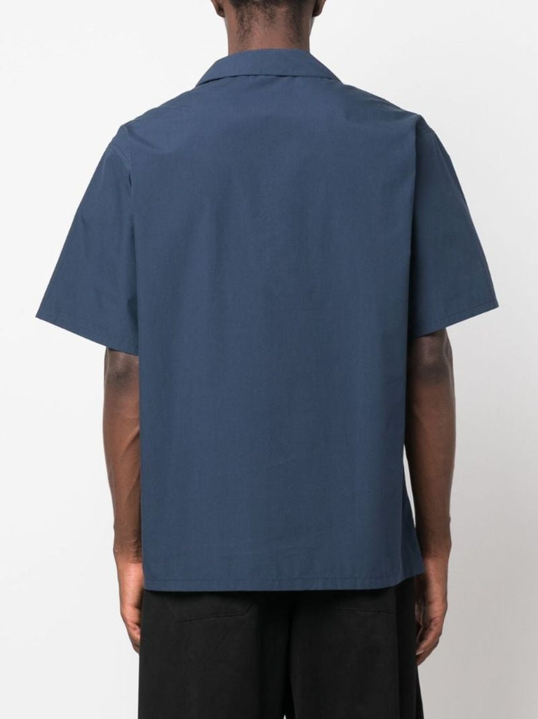 Blue Target-print Cotton Shirt