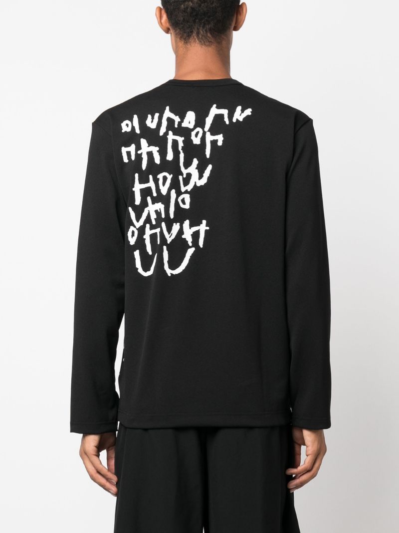 Black Graphic Print Jersey Sweater