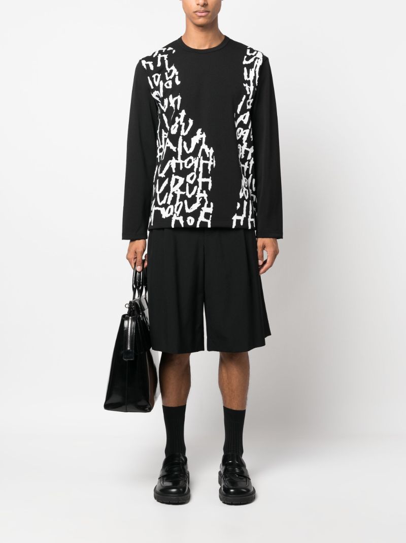Black Graphic Print Jersey Sweater
