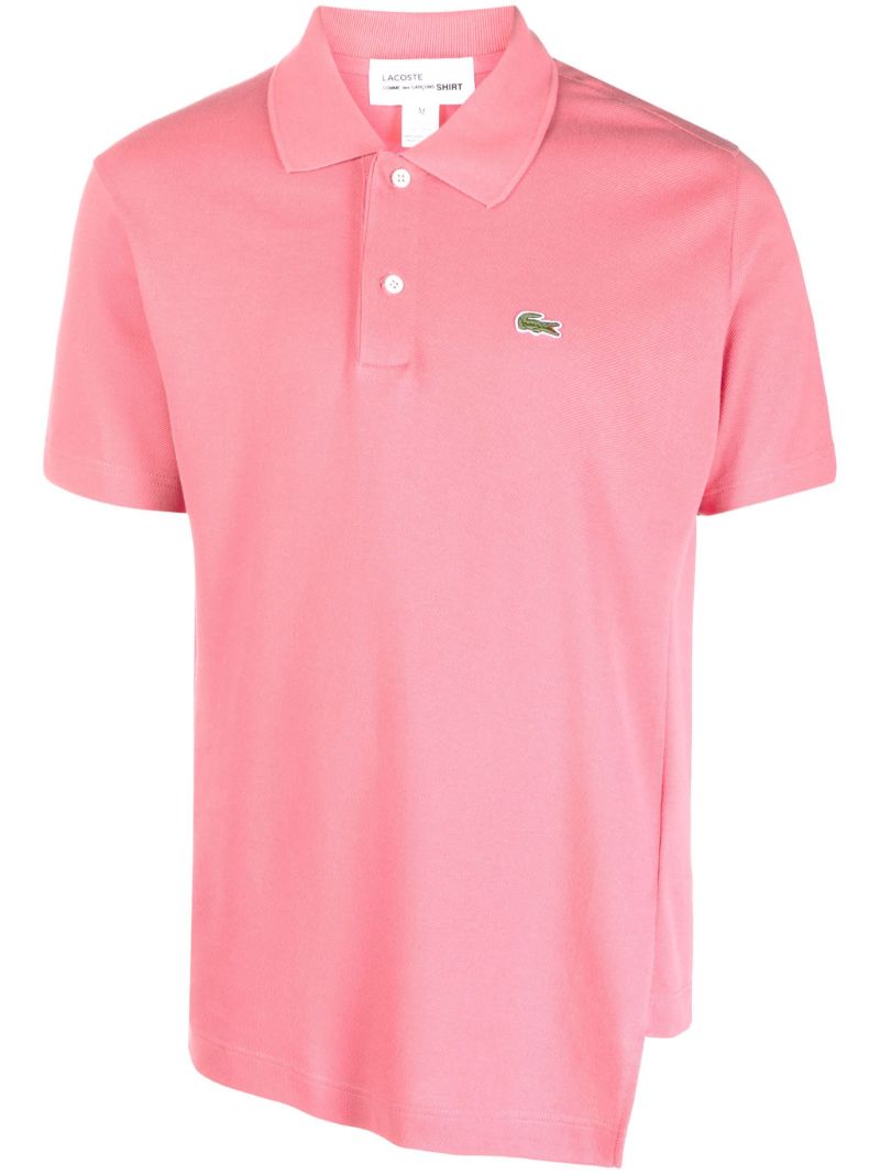 X Lacoste Pink Asymmetric Cotton Polo Shirt