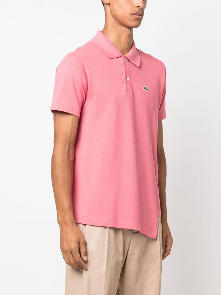 X Lacoste Pink Asymmetric Cotton Polo Shirt